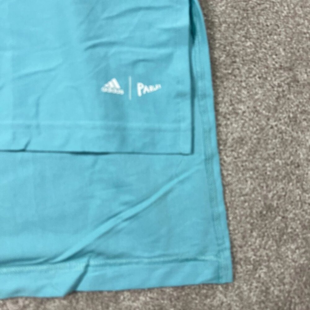Adidas Parley Womens Small Turquoise Blue Hi Low Hem Activewear‎ Tunic Top NWT - Picture 4 of 9